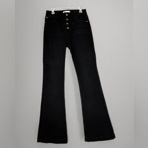 NWOT Zara High Rise Flare Black Jeans
